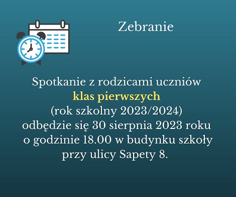 Spotkanie z rodzicami uczniów klas pierwszych